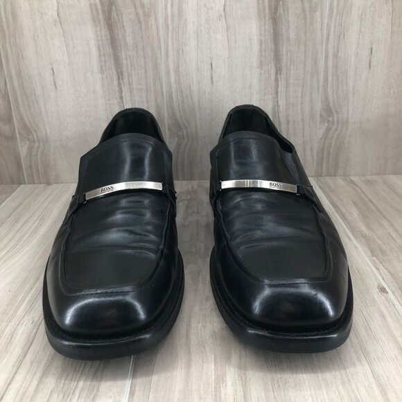 Hugo Boss Loafers Mens 11 Black Leather Slip On Shoes main image 7